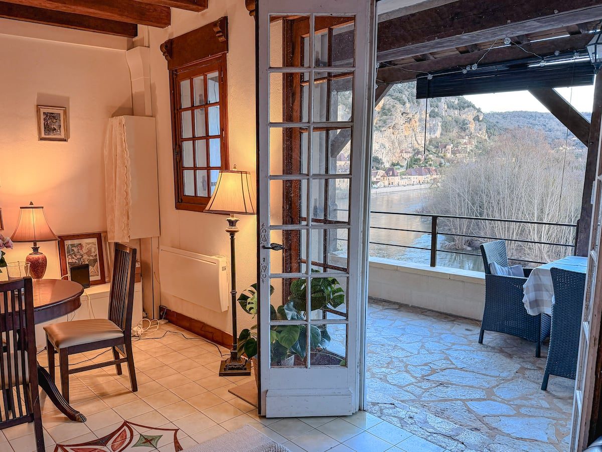La Terrasse — Over the village rooftops, down to the Dordogne and the cliffs (5 of 12)