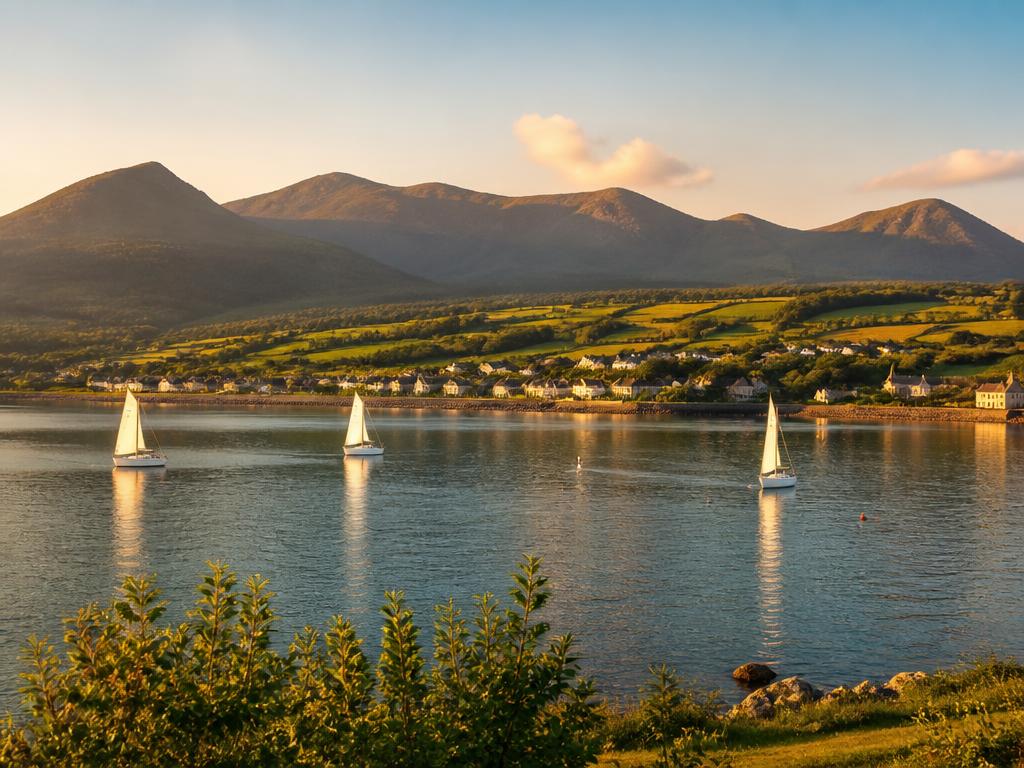 Late summer light over sailing boats on Carlingford Lough