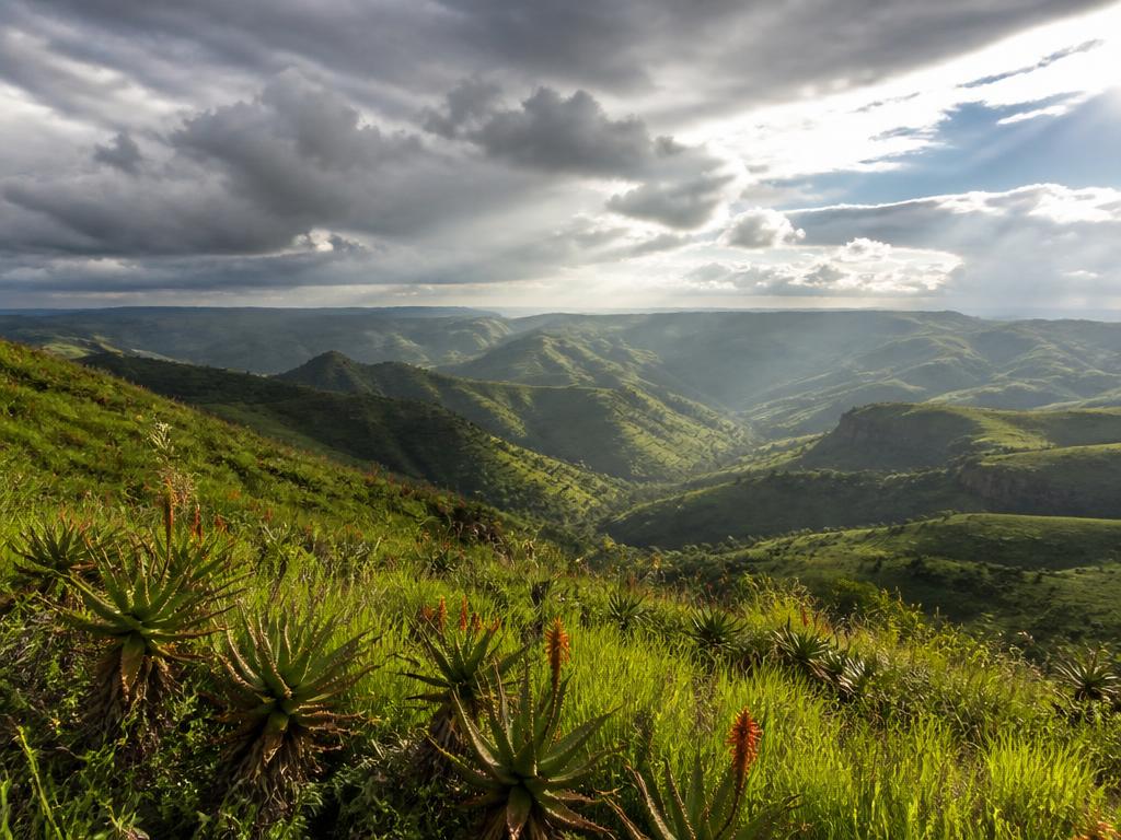 Green spring ridges and the first rains over the Valley of a Thousand Hills